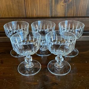 VTG Set of 5 Glass Pedestal Dessert Dishes